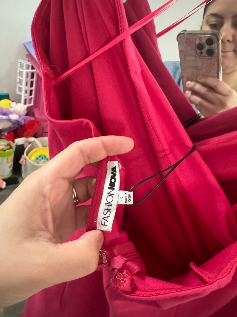 NWT Fashion Nova Desiree Strapless Midi Dress- Pink/ Magenta - Picture 6 of 7